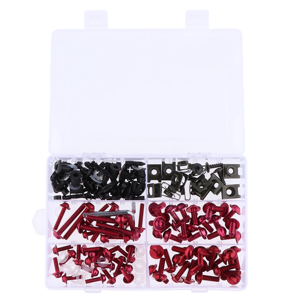

173Pcs Unviersal Motorcycle Complete Fairing Bolt Kit Fastener Clips Screws