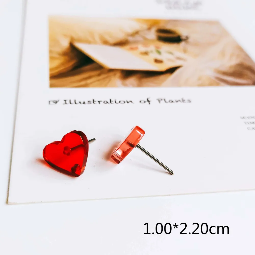 10 шт. серьги гвоздики в форме сердца|Ювелирная фурнитура и компоненты| |