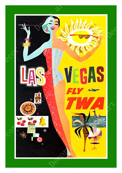 Постер для путешествий с Америкой Лас вегасом холст картины винтажные настенные