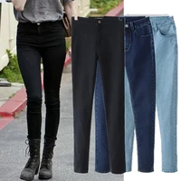 jennydave england fashion jeans woman vintage pencil high street elastic push up high waist jeans supper skinny jeans