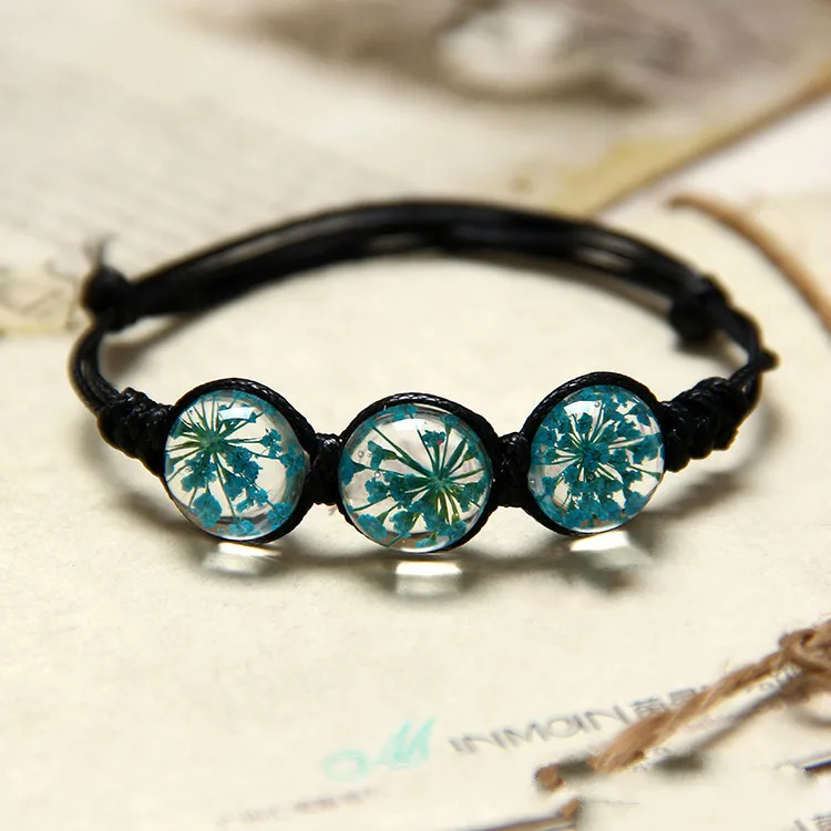 Натуральный белый кристалл камень браслет многоцветный вечный цветок ручной