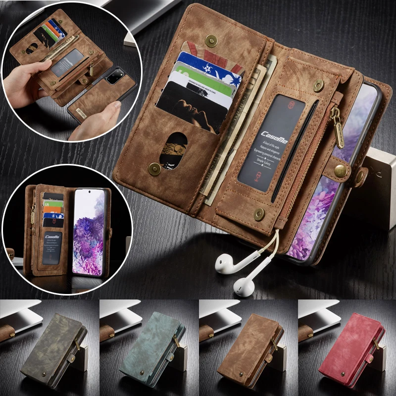 Кожаный чехол бумажник для телефона Samsung S21 Plus S20 FE S10 S9 S8 S7 Edge Note 20 Ultra 10 8 9 A51 A71 A21S A52