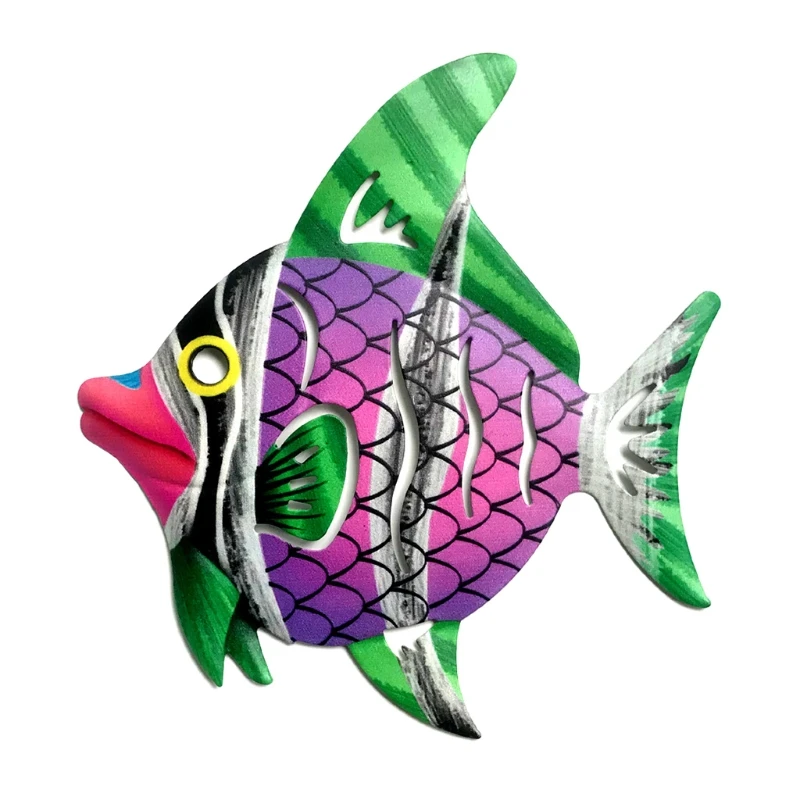 Настенная металлическая скульптура в виде рыбы 39XB художественные подвесные