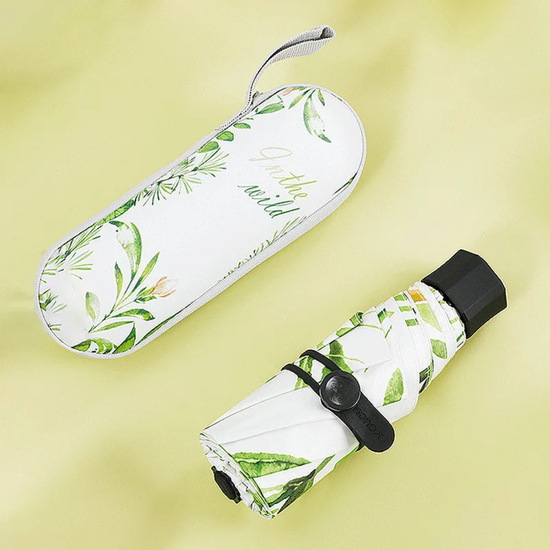 

Fresh Plant Clear Umbrella Rain Women Ultralight Mini Pocket Girls Umbrellas Kids UV Parasol Sun Protect Automatic Umbrella