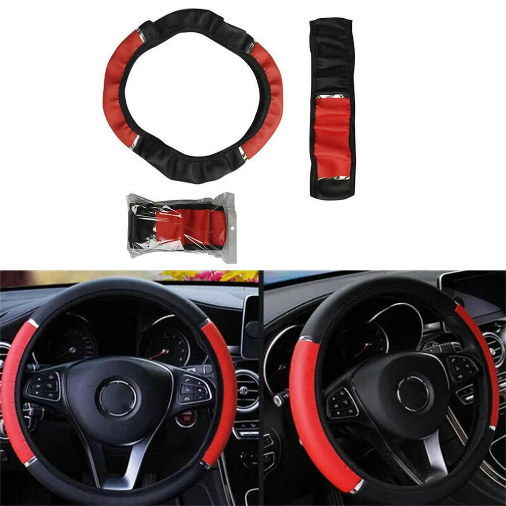 

Loose Steering Wheel Cover Non-Slip Red Universal Wearproof 15\\\\\\\" 38cm