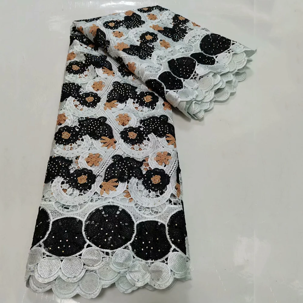 

Лидер продаж, гипюровая кружевная ткань вечерние с камнями, Высококачественная вышивка, французское кружевное платье