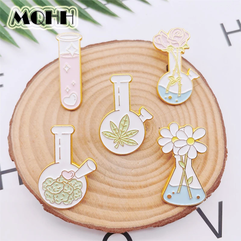 Милые эмалевые булавки с рисунками растений и цветов брошь из сплава в виде