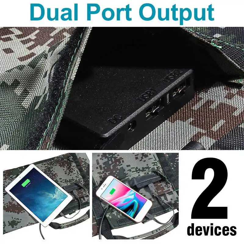 Открытый 150 Вт двойной USB порт солнечная панель Складная Водонепроницаемая Солнечная Панель зарядное устройство power Bank для телефона зарядное устройство