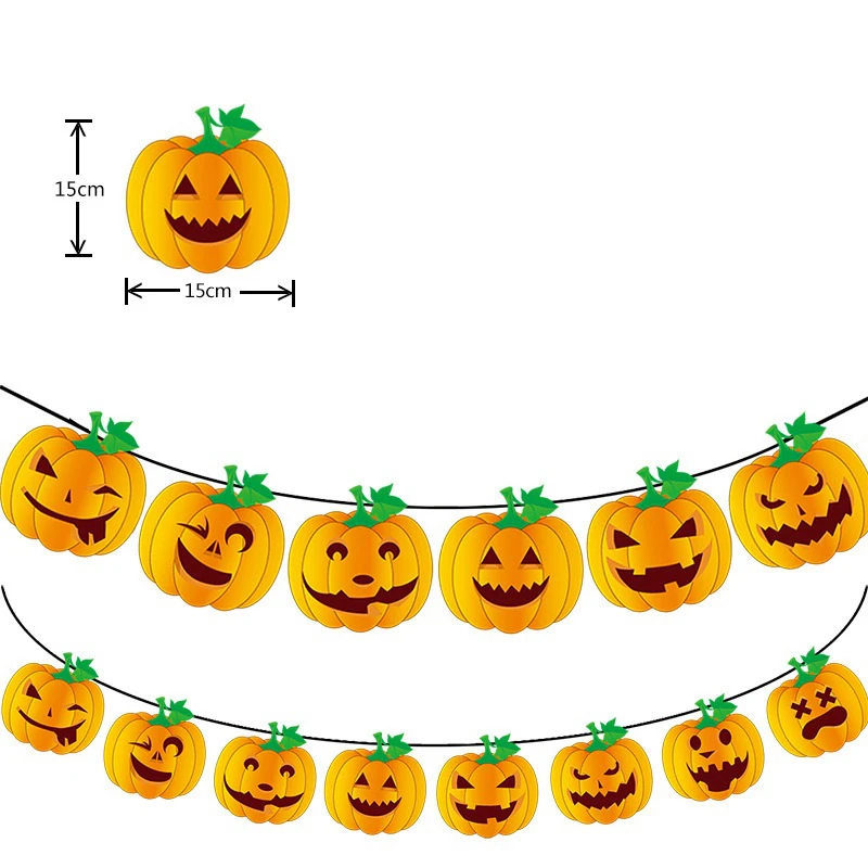 

Halloween Triangle Pull Flag Halloween Decoration Horror Pumpkin Bat Props Ghost Banner Garland Halloween Party Supplies