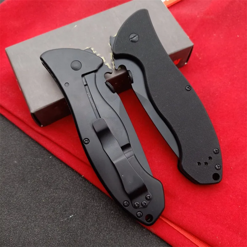 Складной нож Ker 6045BLK с креплением на пояс, удобный для путешествий, кемпинга, походов и выживания, практичный многофункциональный нож для фруктов и ежедневного ношения.