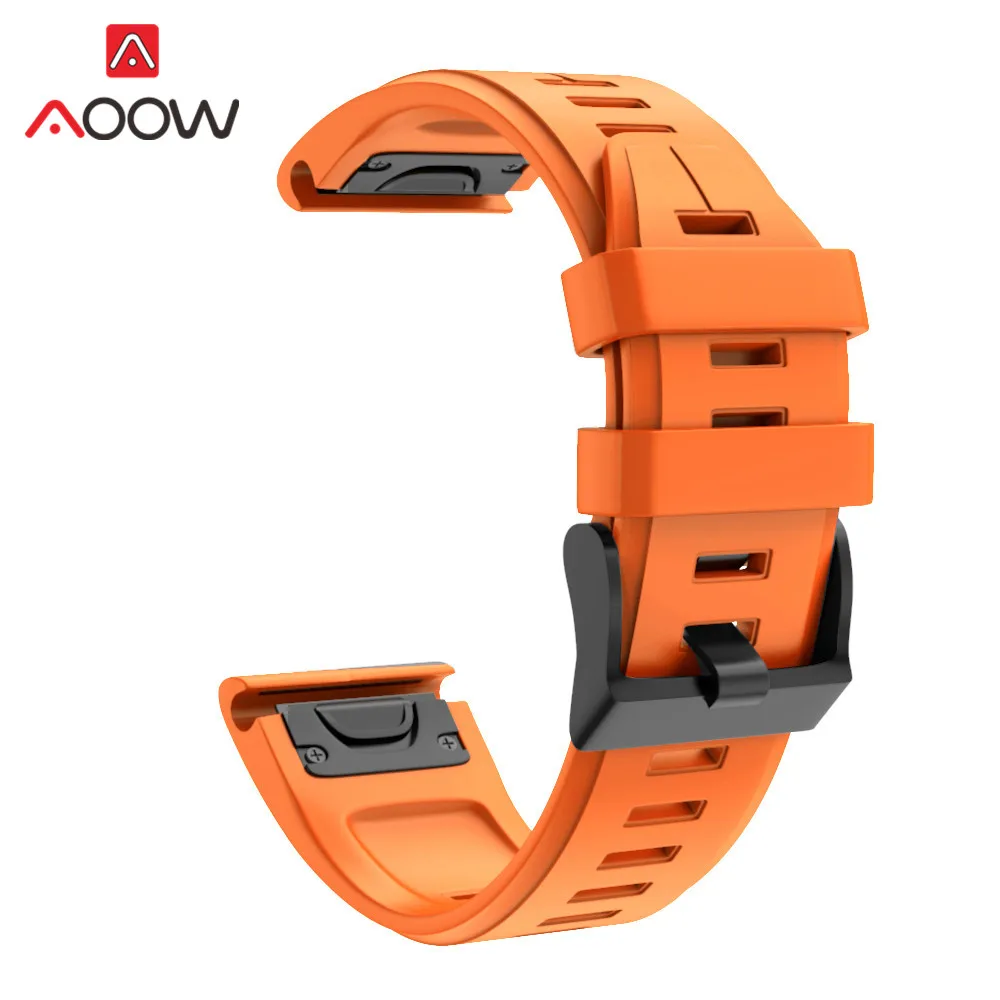 Orange Силиконовые ремешки для часов Garmin fenix6 6S 5X 6X 5S x5plus 3 3HR forerunner935 945 подход S60 ремешок браслет ремень/20 мм/22 мм 26 мм - Цвет ремешка: Orange