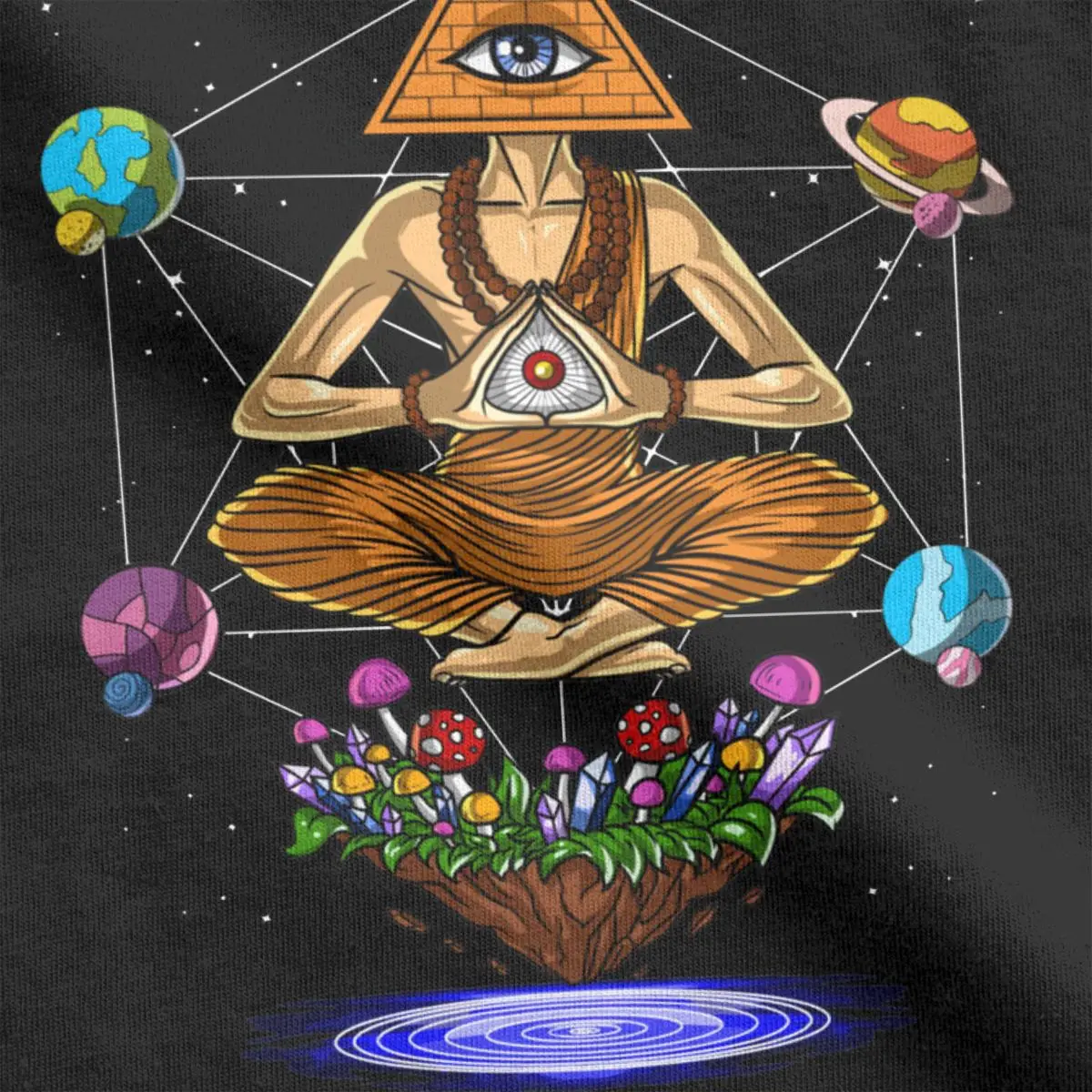 Психоделический гриб Будда фотоэлемент для мужчин медитация винтажная