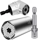 Универсальный Гаечный ключ с трещоткой 7 мм-19 мм, адаптер для электродрели и удлинитель с прямым углом 105 градусов для электродрели