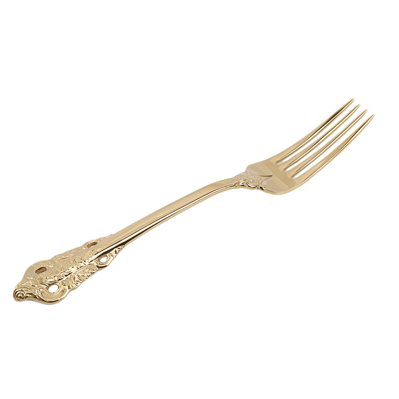 Golden fork Винтажный Ретро набор золотой посуды с тиснением, набор из нержавеющей стали 304, золотой нож, вилки, западные столовые приборы - Цвет: Golden fork