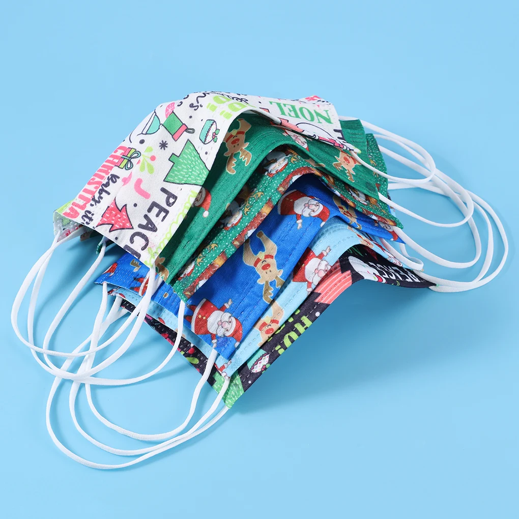 

50 шт. маска для лица для прогулок на улице походы Прогулки Нетканая ткань 3-слойная маска для лица 2020 Рождественский подарок