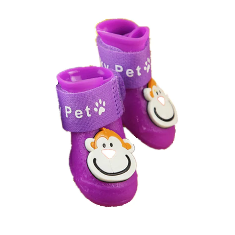 Непромокаемые сапоги для собак ПУ силикагель 4 шт./компл. водонепроницаемые