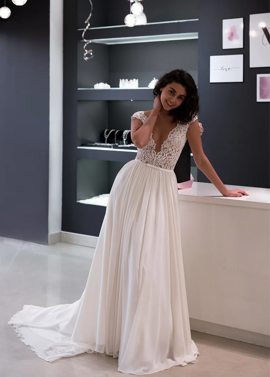 Простое свадебное платье Vestidos De Novia, кружевное, шифоновое, Пляжное, свадебные платья большого размера mariage trouwjurk