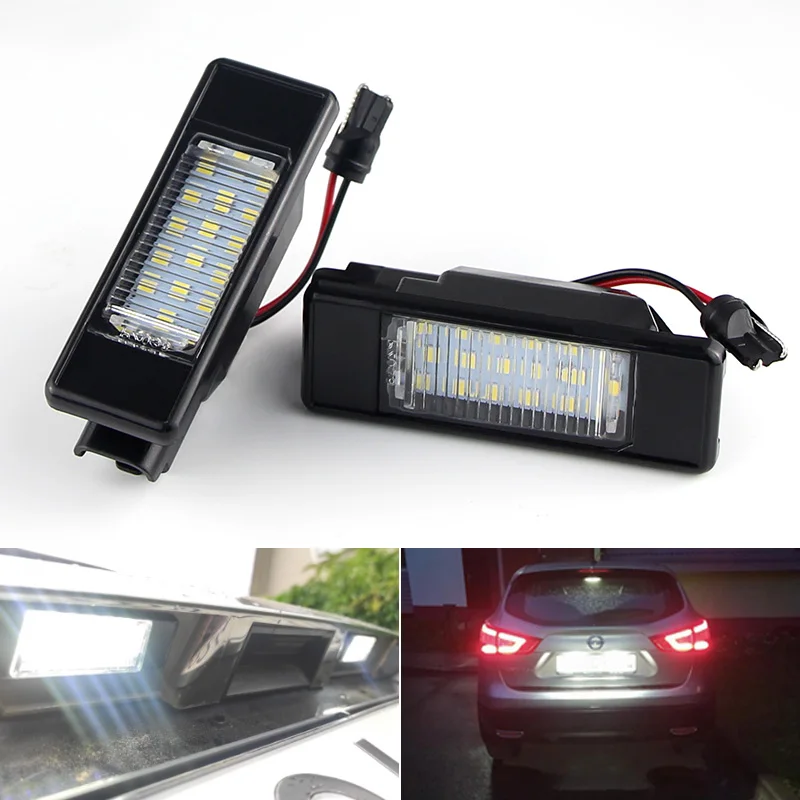 2X Car Rear Led Number License Plate Light Lamp For Infiniti Q50 For Nissan X-Trail Teana Versa Note Rogue Armada March NV200