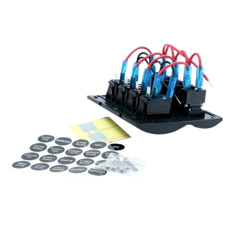 4 банда кулисный переключатель панель с синий светодиодный индикатор для лодки