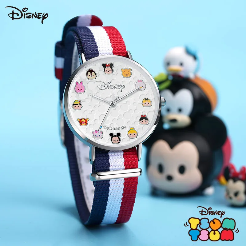 

Disney watch nylon strap waterproof luminous girl children quartz watch primary school students
