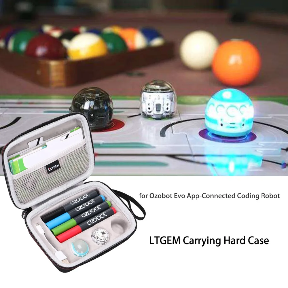 LTGEM чехол для переноски для Ozobot Evo, подключаемый через приложение, кодирующий робот-подходит для usb-кабеля для зарядки/игрового поля/кожи/4 цвета