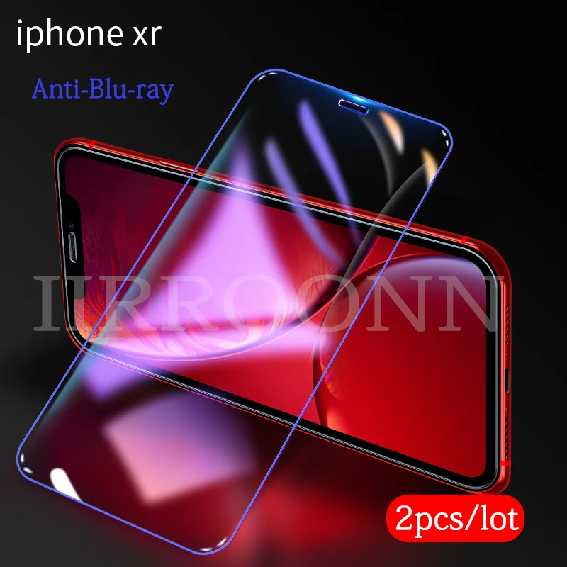 2 шт./партия 9H закаленное стекло для iphone X XS XR XS MAX защита экрана полное покрытие стекло для iphone xs max xr xs x защитная пленка - Цвет: XR BL