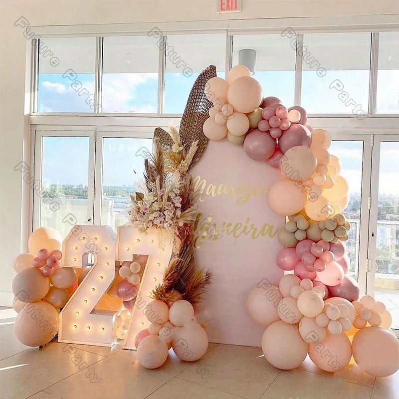 

Boho Wedding Decoration Blush Nude Balloon Arch Birthday Party Decor Doubled Apricot Pink Ballon Garland Global Wedding Supplies
