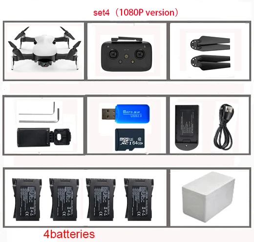 set4 1080P C-FLY Faith Дрон с GPS 5G WiFi FPV 1080 P/4 K HD камера бесщеточный оптический поток RC Квадрокоптер 1200 метров полый Кубок 3 оси Дрон - Цвет: set4 1080P
