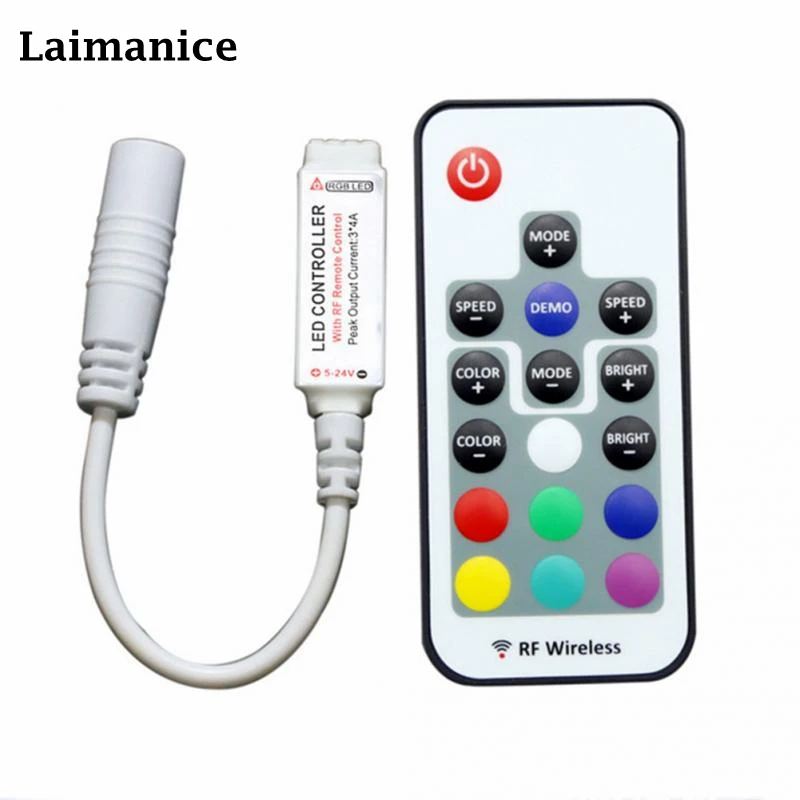 Laimanice Led контроллер с 17 клавишами LED RF RGB светодиодных ламп пульт дистанционного