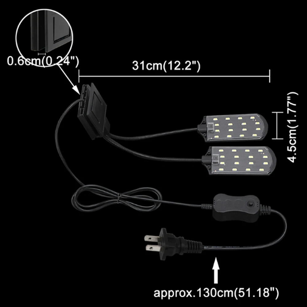 Aquarium Light For Fish Tank Planted 10W/5W LED Lighting Anti Fog Clip On Luces Lights Lamp|aquarium clip led|led aquarium cliptank led |