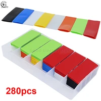 280pcsbox 74mm 18650 18500 battery 29 5mm flat 18 5mm in round pvc heat shrink tubing tube wrap kits clear 8 colors