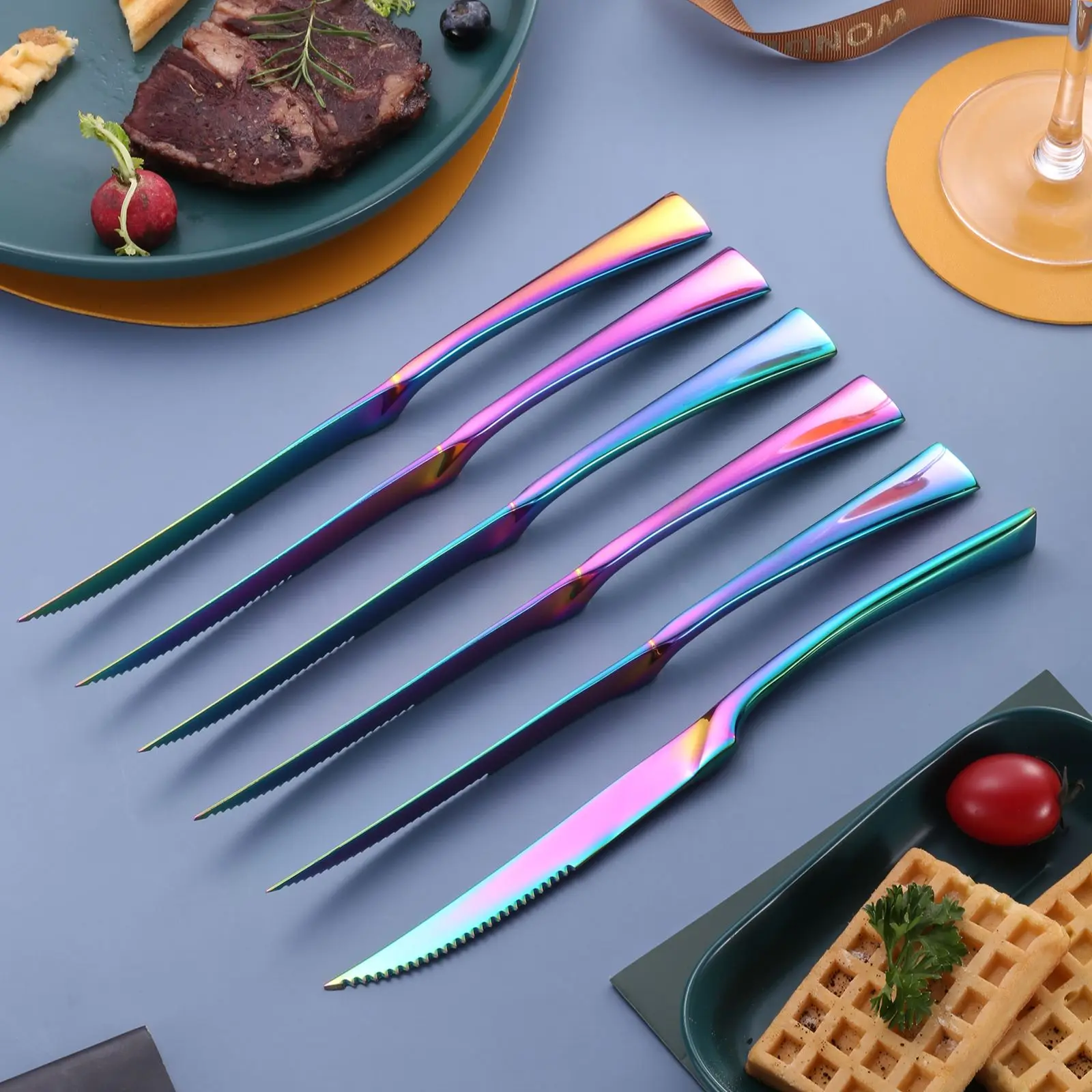6 шт./набор столовые ножи из нержавеющей стали|Обеденные ножи| |