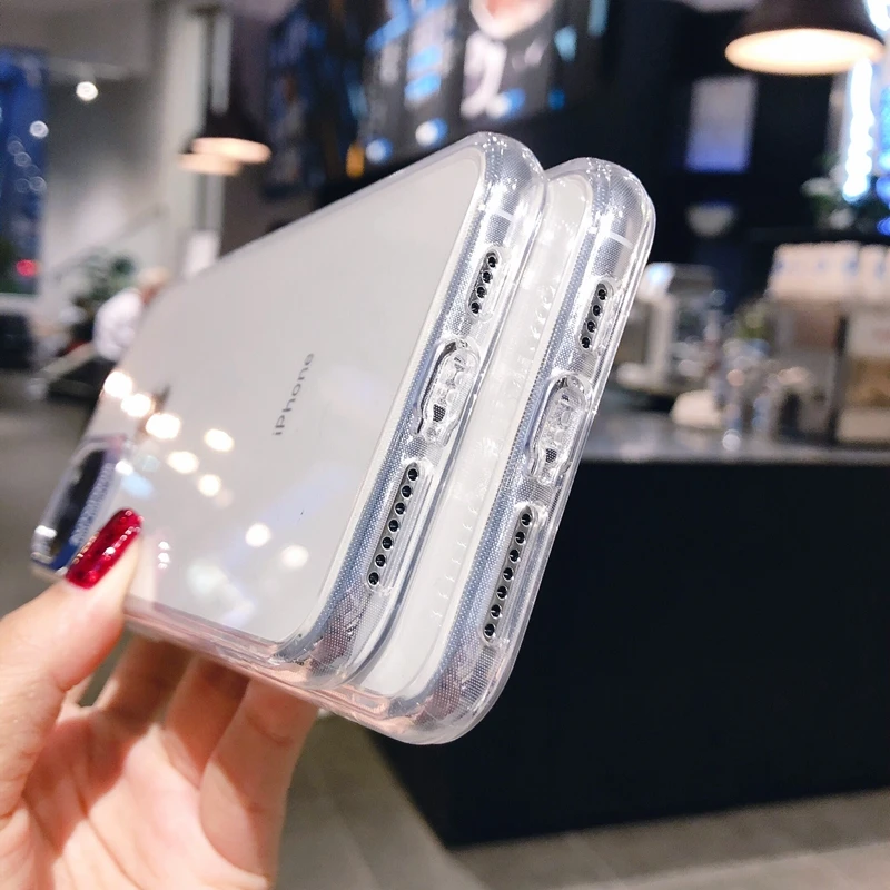 Защитный чехол для телефона Apple iPhone 6 6s 7 8 Plus 10 11 11Pro X XR Xs Max прозрачный мягкий