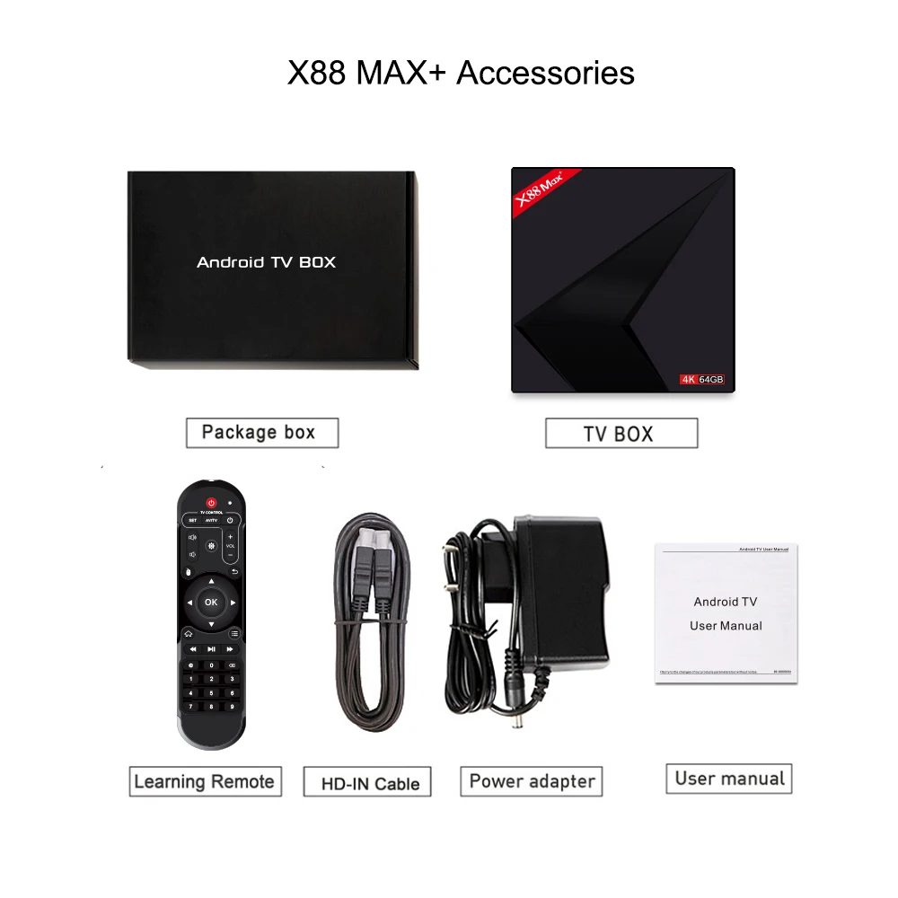 ТВ-приставка X88 MAX PLUS с Android 9 0 4 Гб ОЗУ 64 ПЗУ четырехъядерный процессор RK3318 2 и 5 ГГц