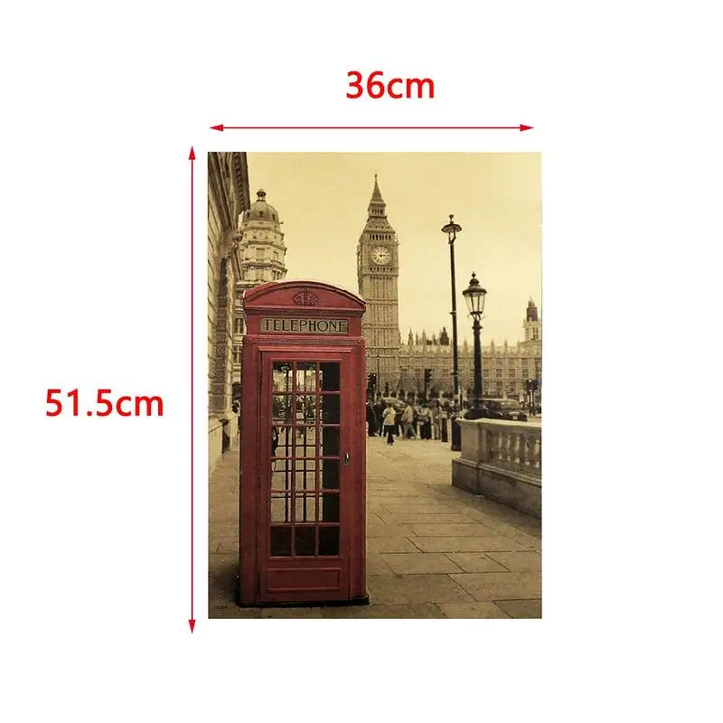 Постер декоративная стена стикер Лондон красная телефонная будка