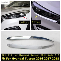 lapetus abs chrome front head lights lamp eyelid eyebrow strip cover trim for hyundai tucson 2016 2017 2018 accessories exterior