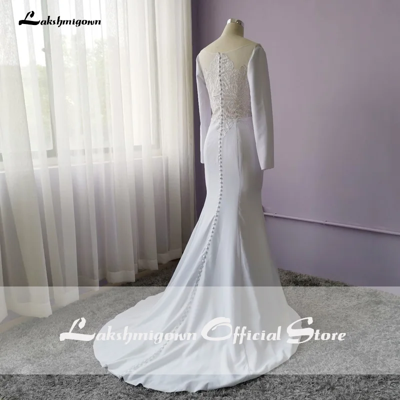 Lakshmigown белое свадебное платье Русалка свадебное с длинными рукавами платье Vestido De Noiva развертки/щетка пышное свадебное платье со шлейфом