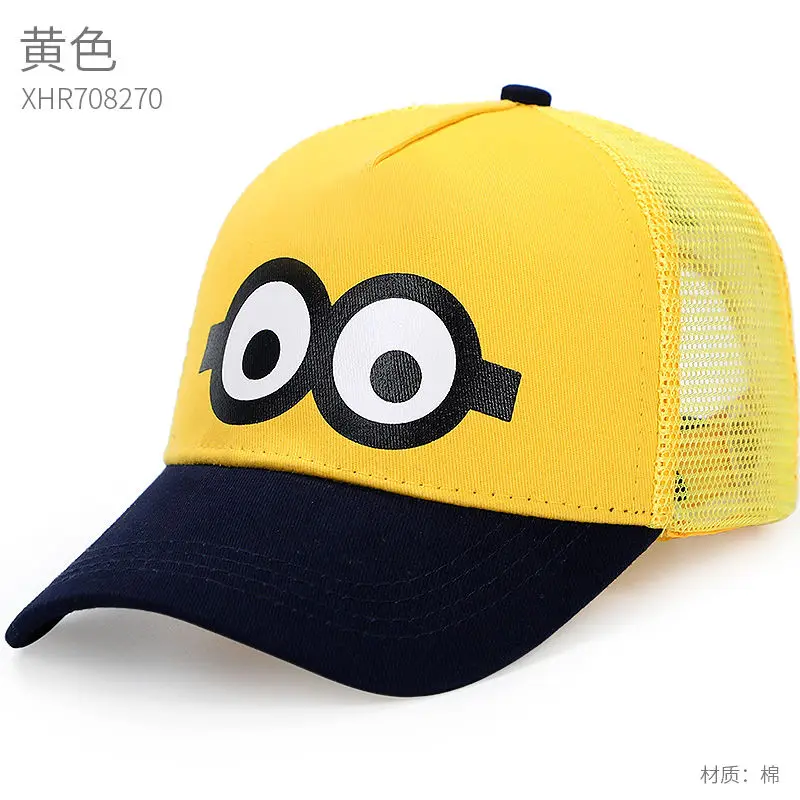 Детские шапки с миньонами летние тонкие детские бейсбольные шляпы от солнца для