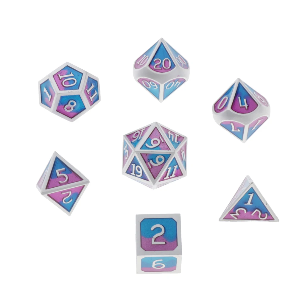 7 шт многогранные кости набор D4 D6 D8 D10 D12 D20 игральные для подземелий и драконов