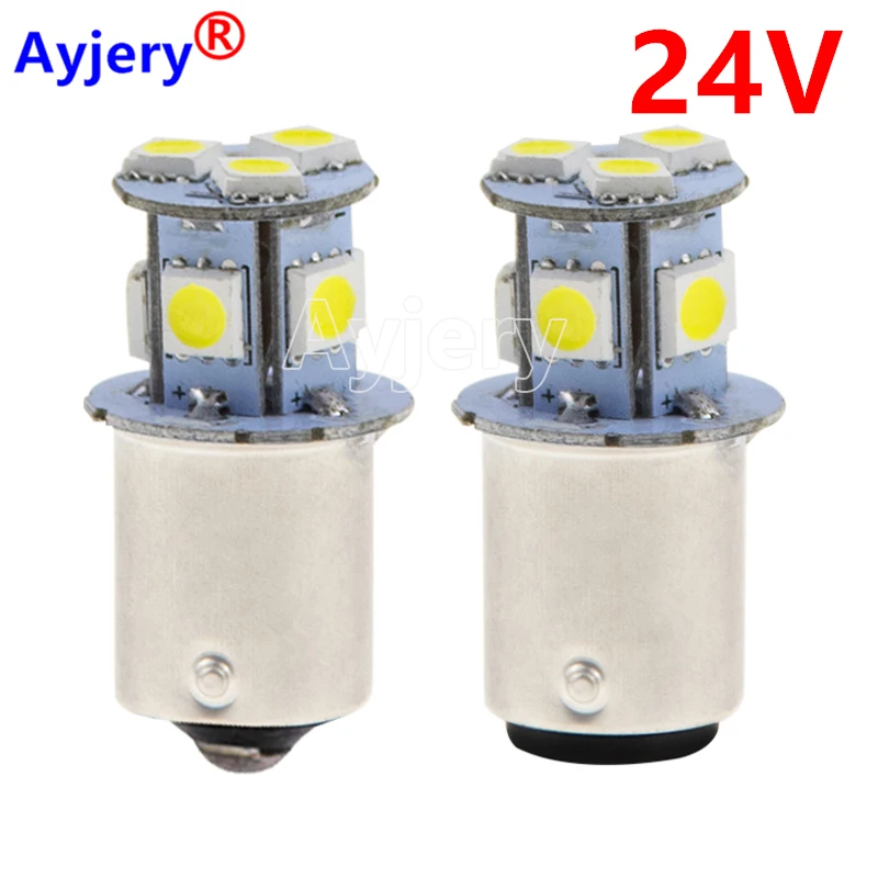 AYJERY 100 шт. грузовик светодиодный 24 В S25 P21W BA15S 1156 8 SMD 5050 сигнал поворота автобуса