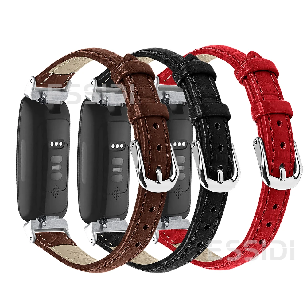 Essidi Leather Band For Fitbit inspire 1 2 Women Men Sports Watch Bracelet Strap Loop For Fitbit inspire HR Wrist Band Correa