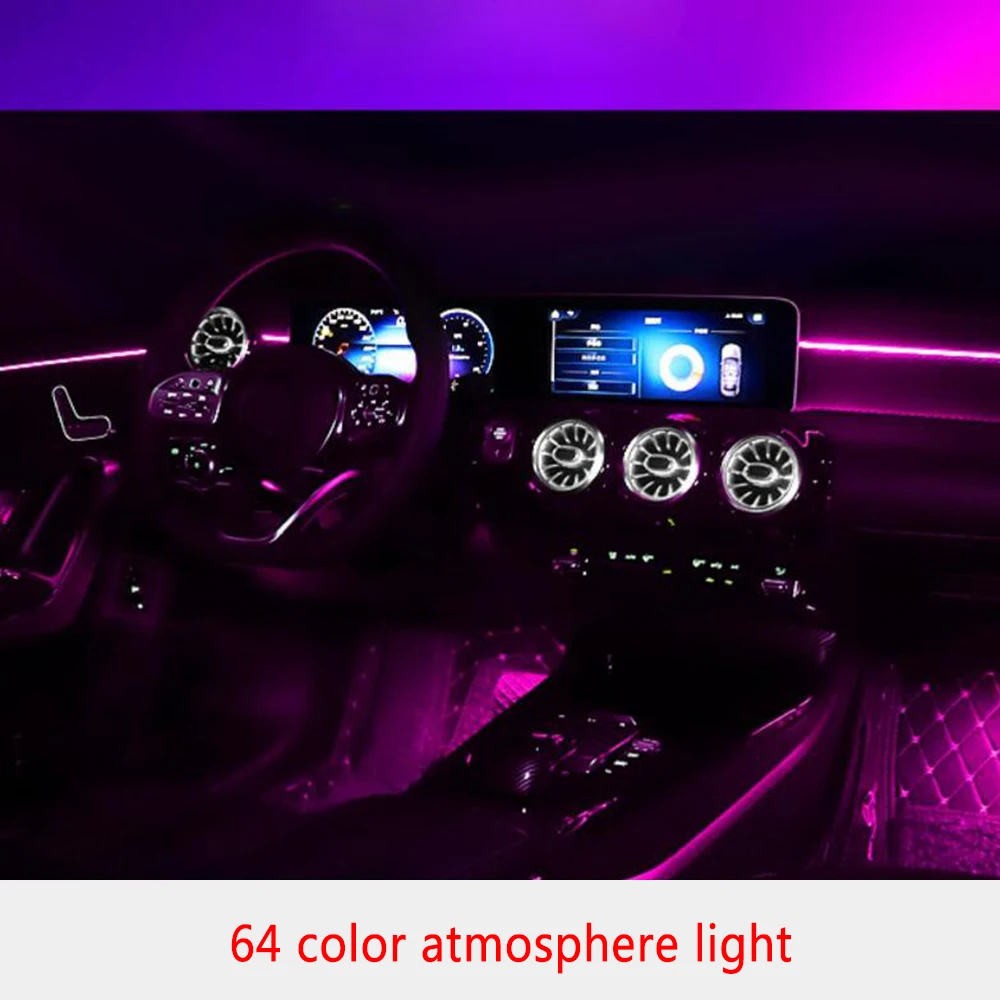 

Новинка, оригинальная атмосферная лампа A-class A200L для Mercedes-Benz 19-20, 64 цвета, A180L, светящаяся турбина, воздушный выход, меняющееся украшение