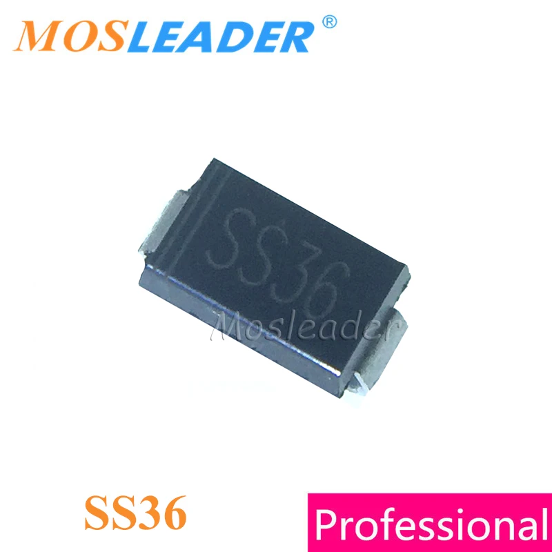 Mosleader SS34 SS36 SS310 SMA 2000 шт. DO214AC SR340 SB340 SR360 SB360 SR3100 SB3100 3A 40V 60V 100V Китайский Высокое