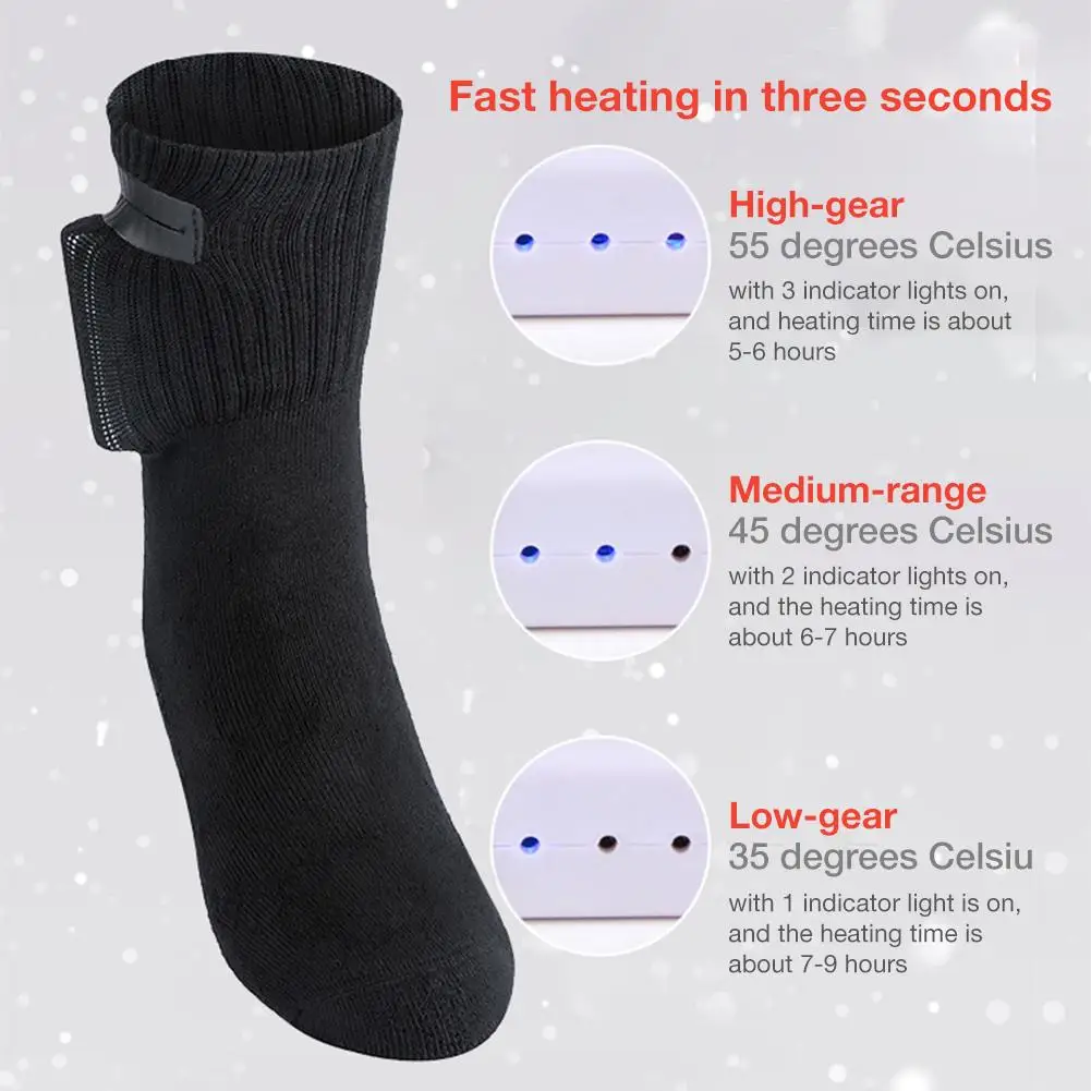Носки с подогревом зимние электрические термоноски подогреватель для ног мужчин