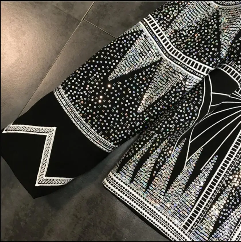 2019 Spring New Heavy Dazzling Brightly Star Abstract Sequins Embroidered Jacket Women's Streetwear Short Jackets Outwear | Женская