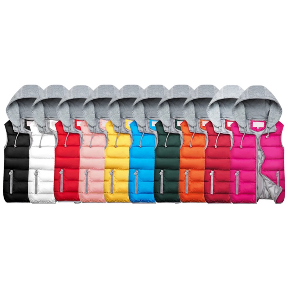 

Womens Casual Warm Keeping Office Vest With Zipper Solid Color Smooth Surface Comfortable Touching Thicken Type Waistcoat