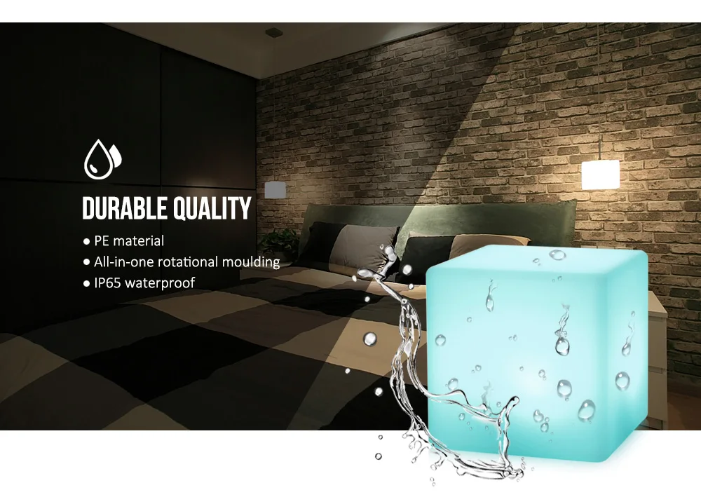 

USB Rechargeable LED Cube Shape Night Light With Remote Control For Bedroom 7 Colors Changing Night Light Built-In Battery