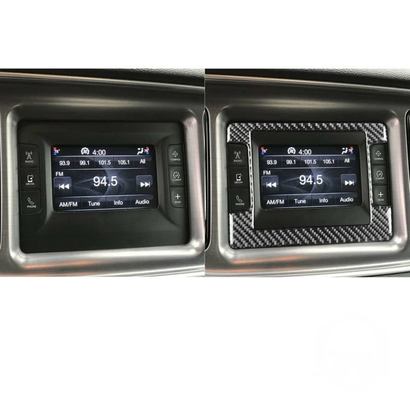 

Fit For Dodge Charger Challenger 2015-up Real Carbon Fiber Navigation Frame Interior Control Modification Accessories