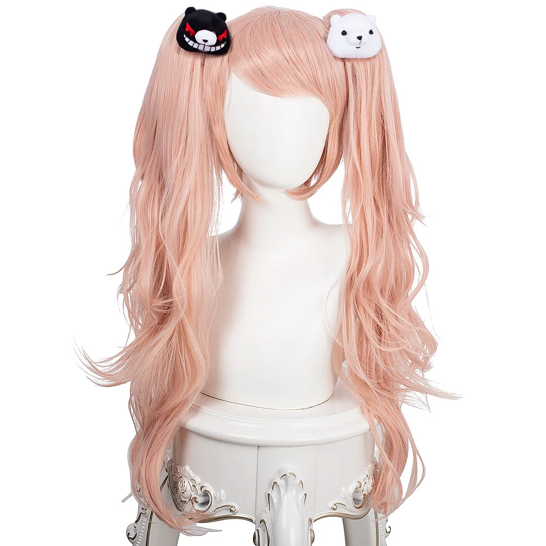 Длинные розовые волнистые парики Dangan Ronpa Danganronpa термостойкий косплей костюм
