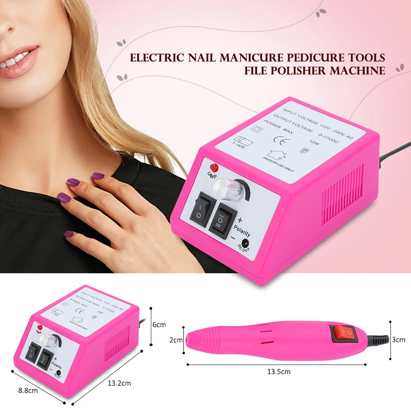 

Nail Polishing Machine 10 W Nail Art Drill Machine 20000 RPM Electric Nail Drills Pen Handpiece Bits Manicure Pedicure Tools